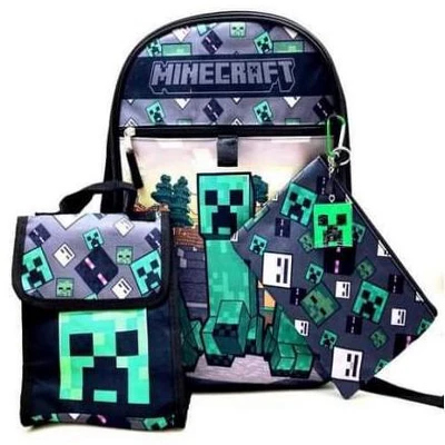 Bioworld Minecraft Creeper 5 Piece 16 Inch Backpack Set 1 Bioworld Minecraft Creeper 5 Piece 16 Inch Backpack Set