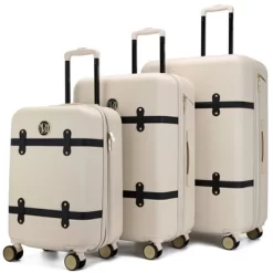 Badgley Mischka Grace Expandable Hardside Checked 3pc Luggage Set -All Pack Shop GUEST f0665964 26fb 4a9f 8b4d 2dc34a109bb0
