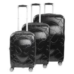 Marvel Ful Molded Spiderman 8 Wheel Expandable Spinner Luggage 3pc Set.