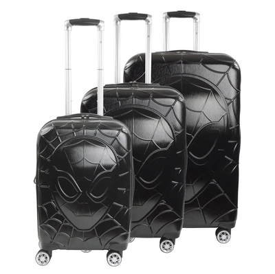 Marvel Ful Molded Spiderman 8 Wheel Expandable Spinner Luggage 3pc Set. 1 Marvel Ful Molded Spiderman 8 Wheel Expandable Spinner Luggage 3pc Set.